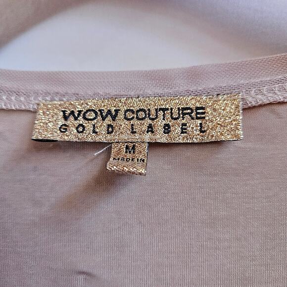 Wow Couture Gold Label Embellished Mini Dress Size M Bodycon Cocktail Party - Picture 4 of 9